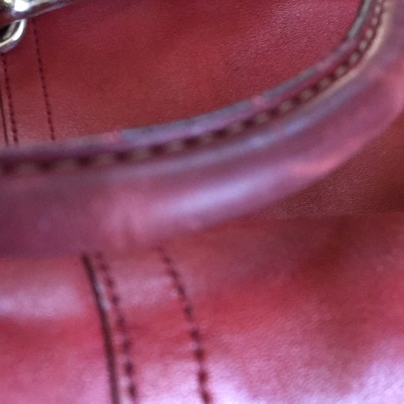 Coach Red Leather Hampton Handbag Purse 8A71 - Picture 9 of 9